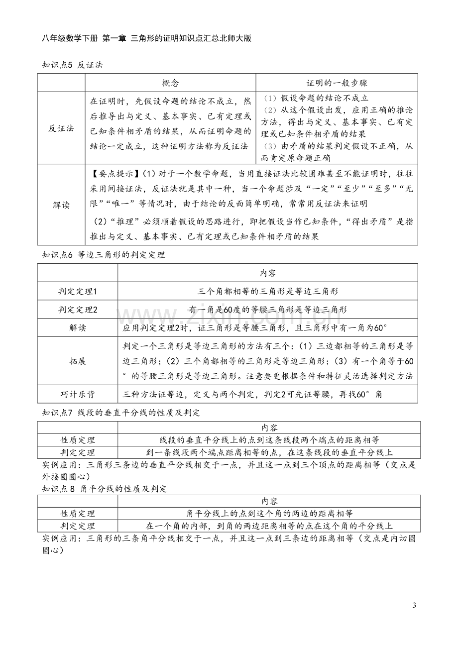 八年级数学下册-第一章-三角形的证明知识点汇总北师大版.doc_第3页