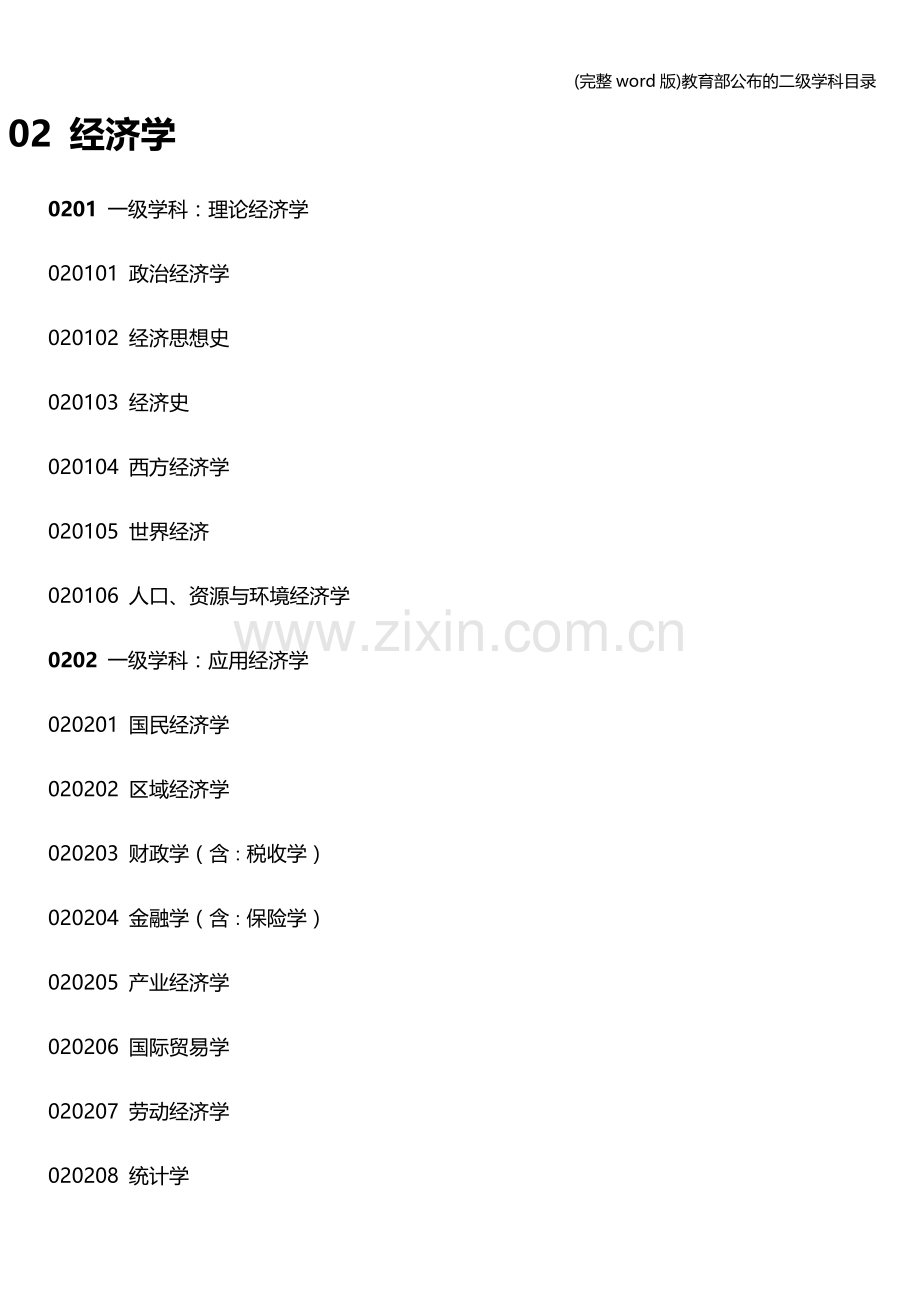 教育部公布的二级学科目录.doc_第2页