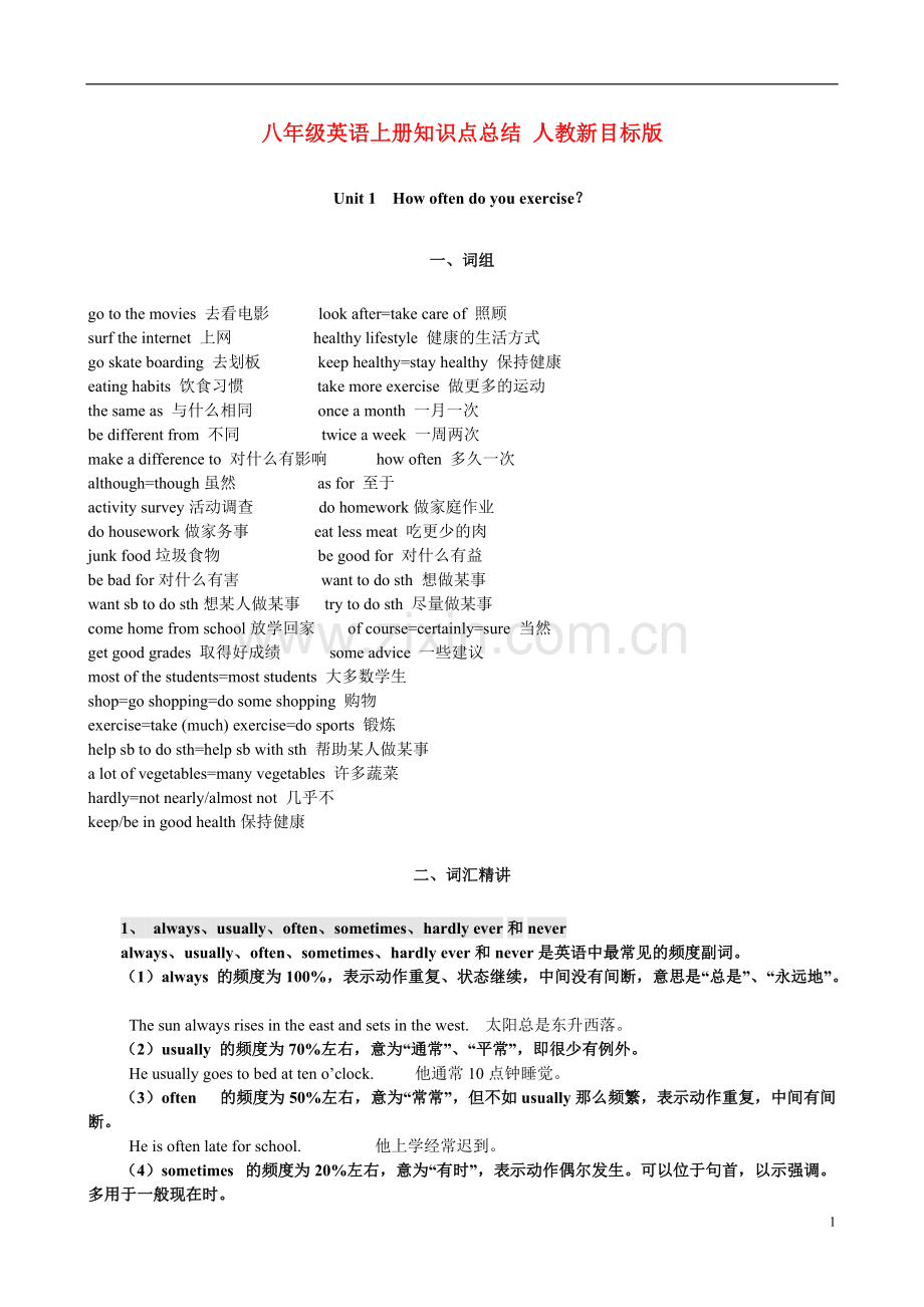 八年级英语上册知识点总结(全).pdf_第1页