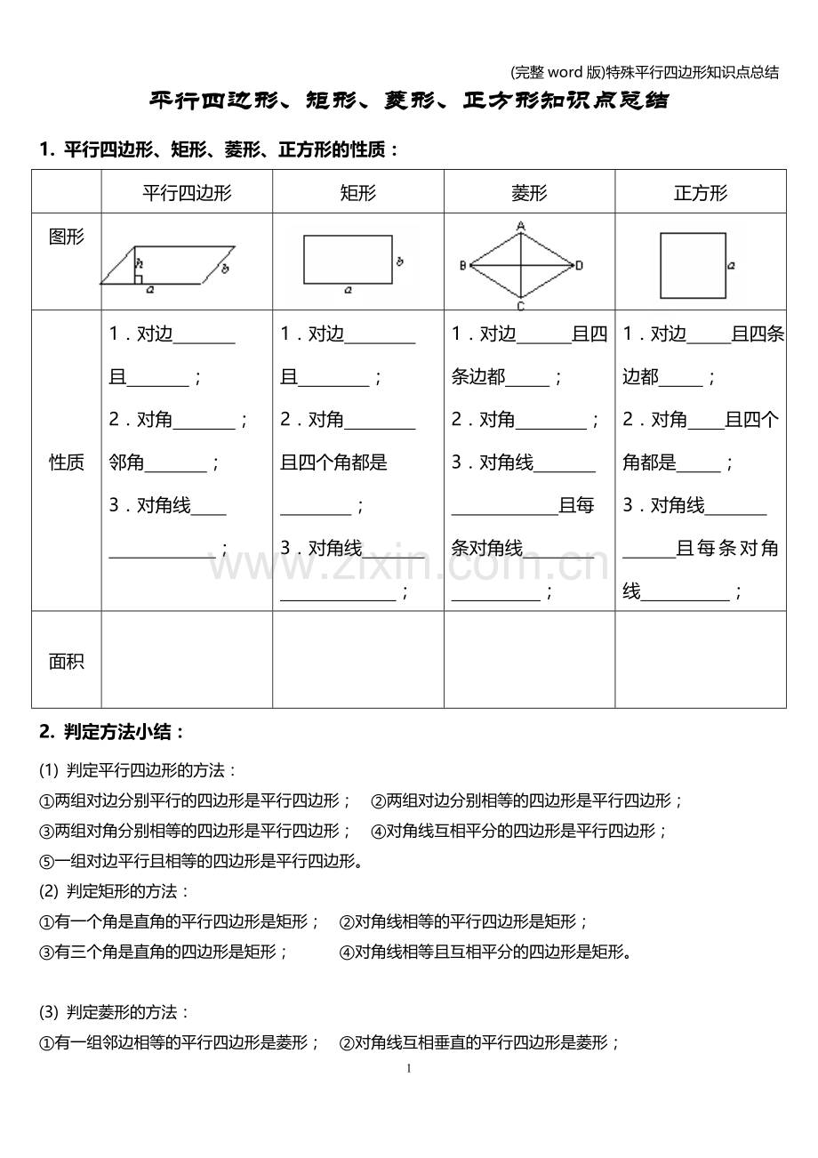 特殊平行四边形知识点总结.doc_第1页