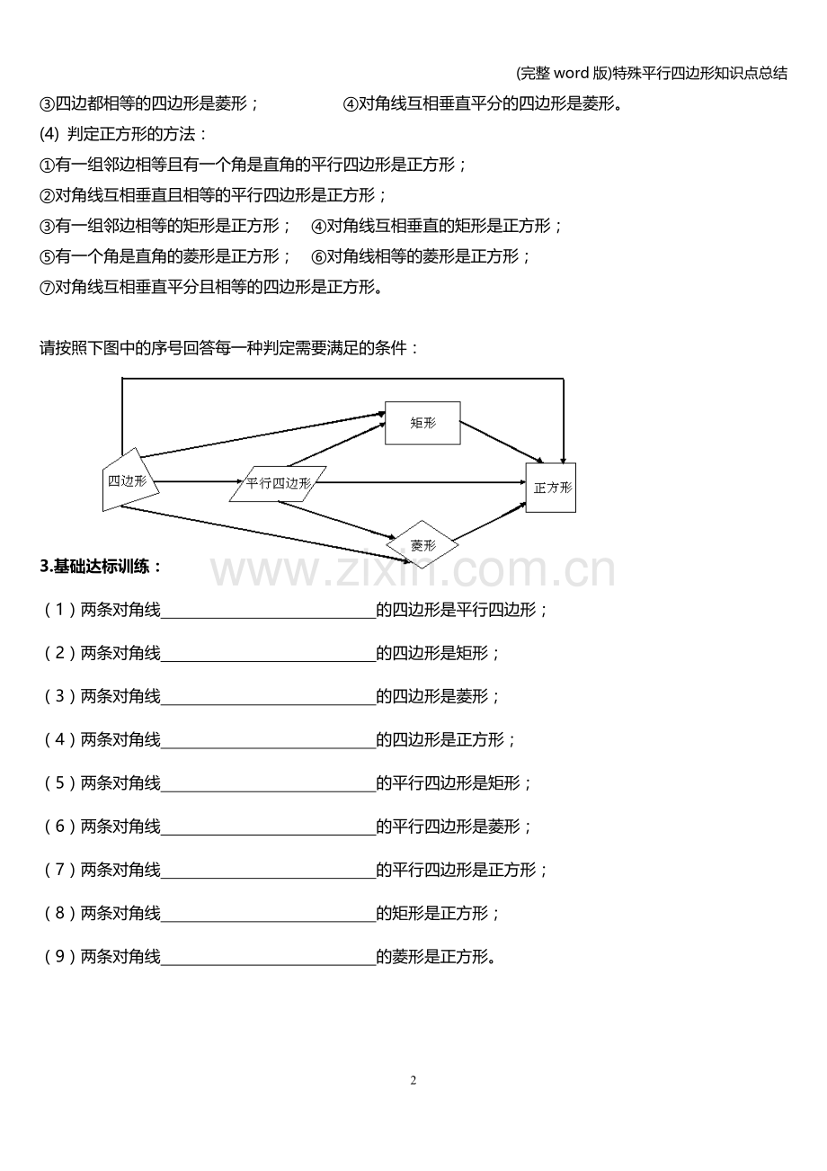 特殊平行四边形知识点总结.doc_第2页