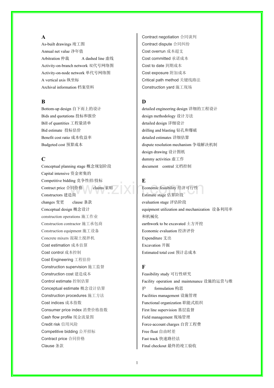 工程管理专业英语词汇1233.pdf_第1页