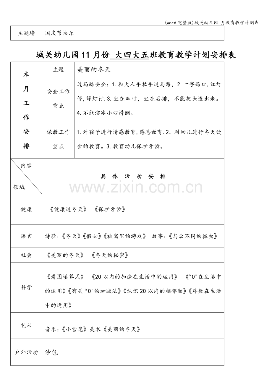 城关幼儿园-月教育教学计划表.doc_第3页