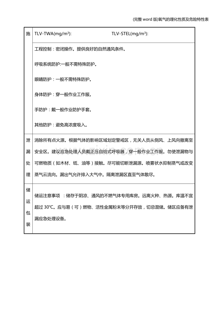 氧气的理化性质及危险特性表.doc_第3页