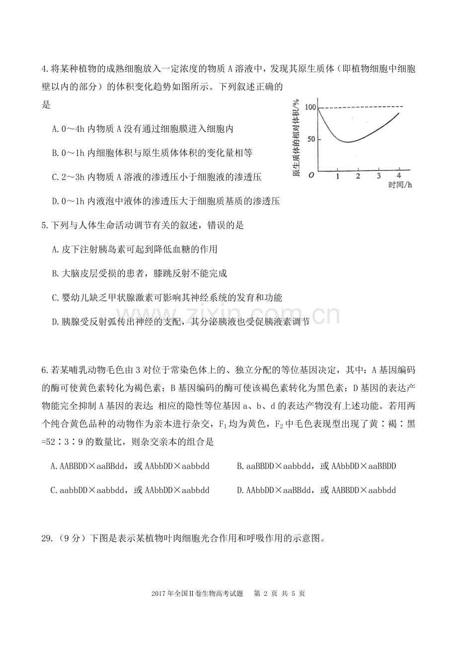 2017年高考全国2卷理综生物.doc_第2页