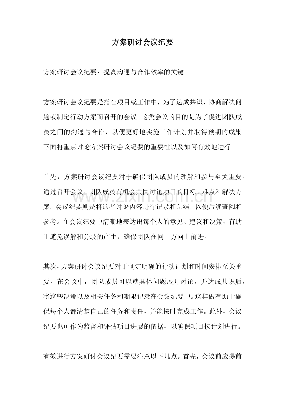 方案研讨会议纪要.docx_第1页