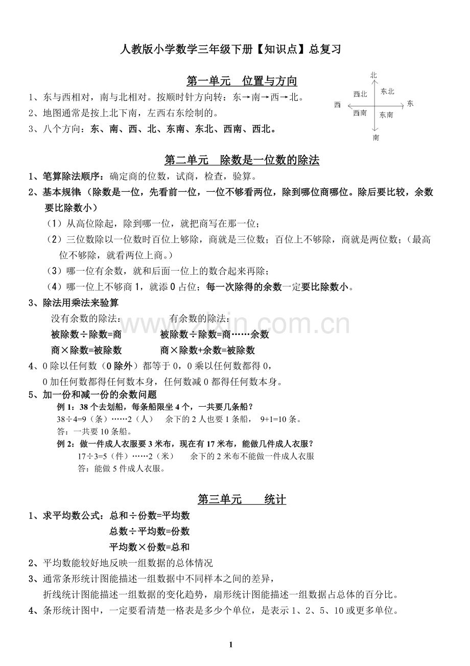 小学数学三到六年级知识点汇总.doc_第1页