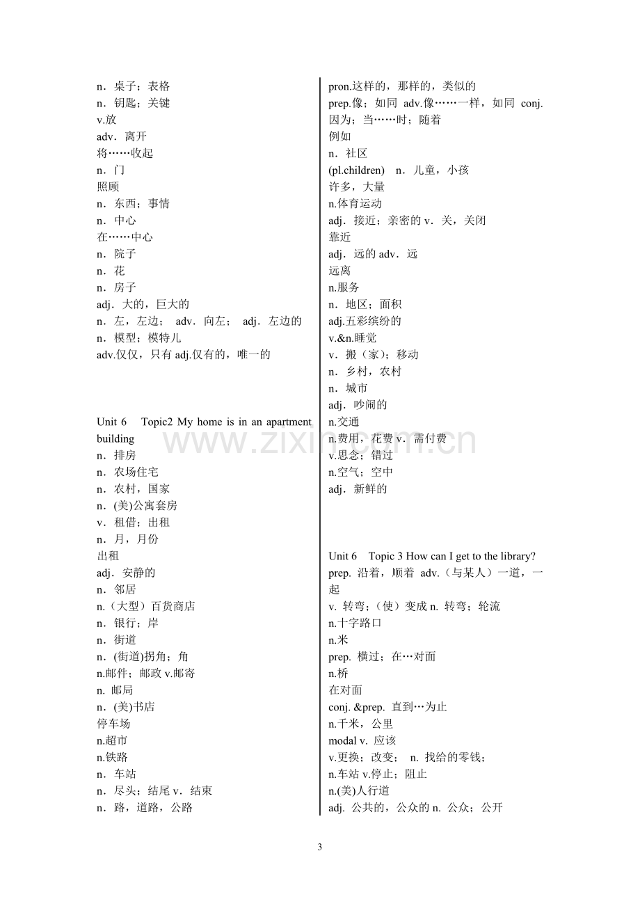 2017年春季仁爱英语七年级下册单词表(纯中文-默写版).doc_第3页