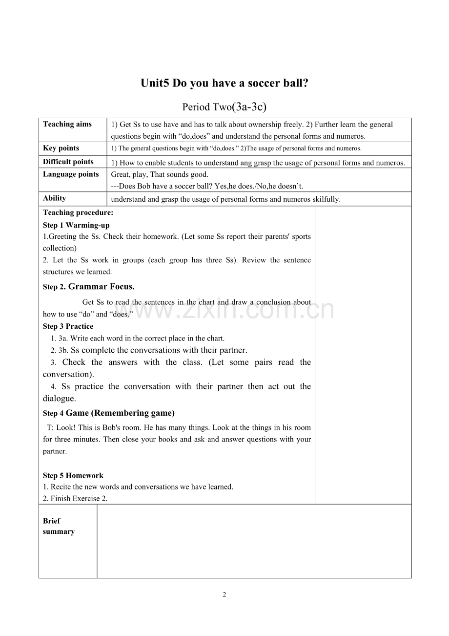 新Unit-5--Do-you-have-a-soccer-ball-全英教案.doc_第2页