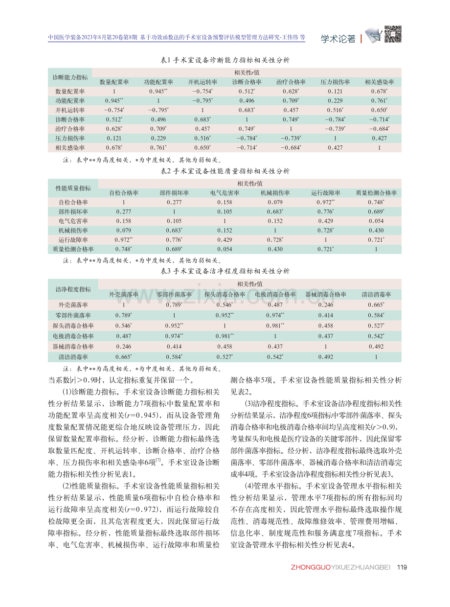 基于功效函数法的手术室设备预警评估模型管理方法研究.pdf_第3页