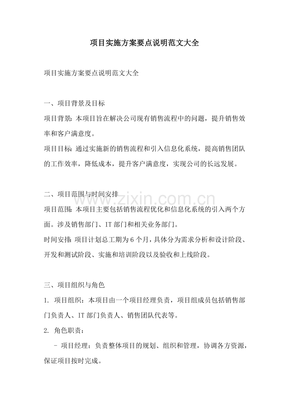 项目实施方案要点说明范文大全.docx_第1页