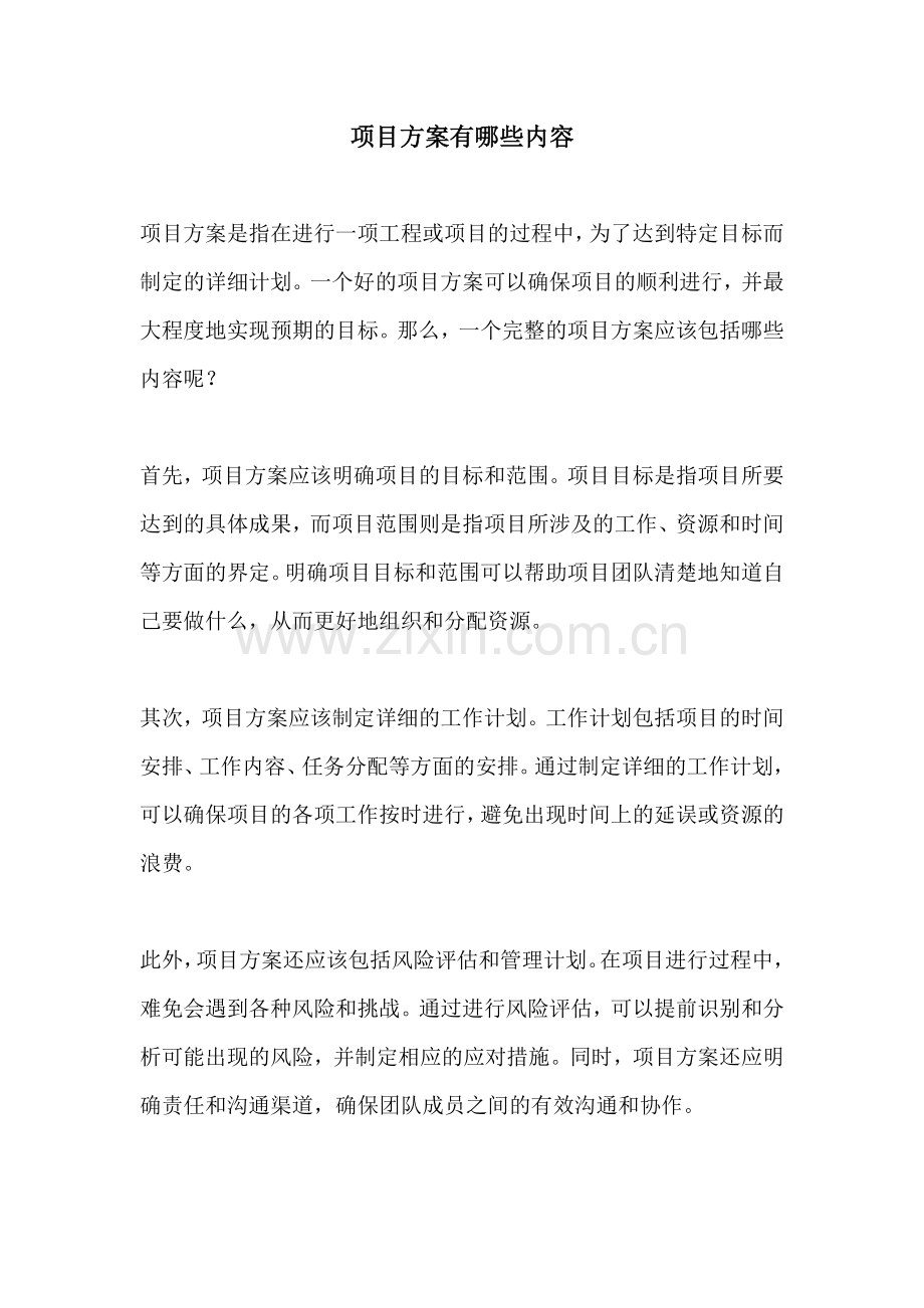 项目方案有哪些内容.docx_第1页