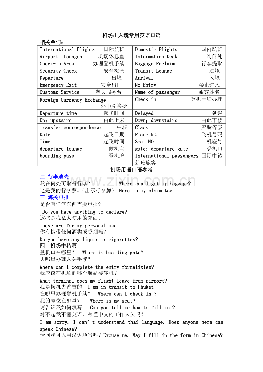 机场常用英语(主要用于中转).pdf_第1页