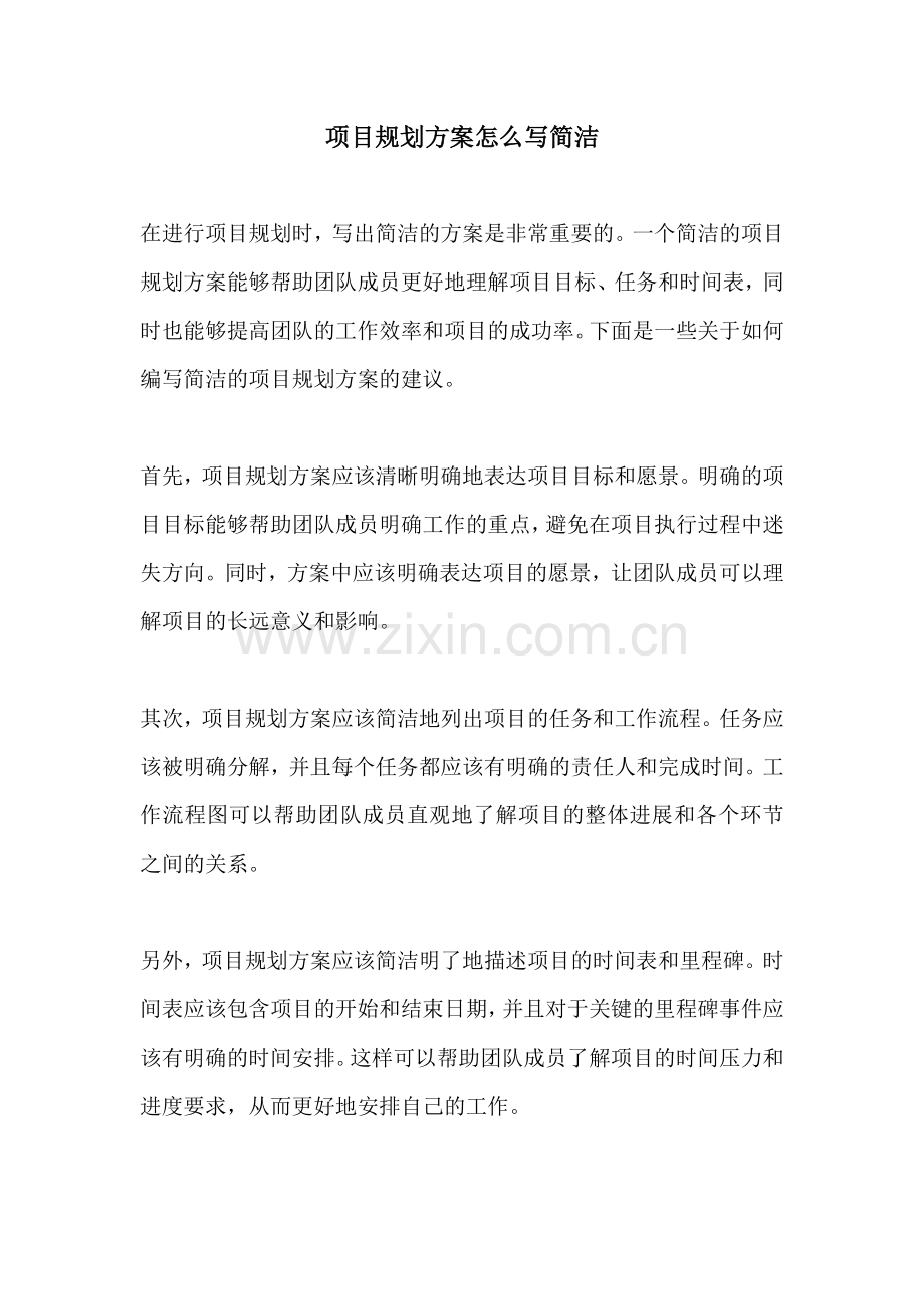 项目规划方案怎么写简洁.docx_第1页