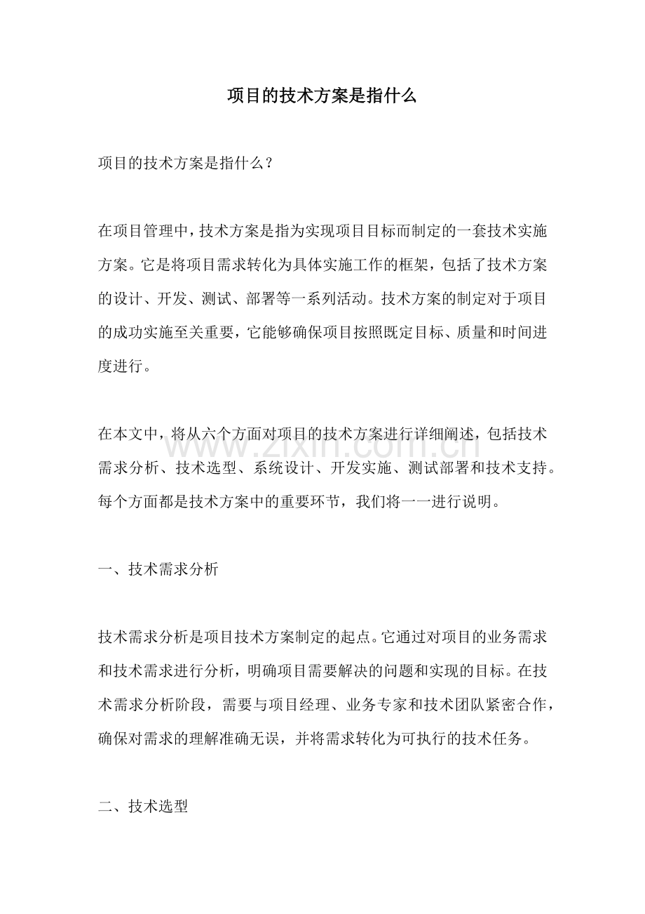 项目的技术方案是指什么.docx_第1页