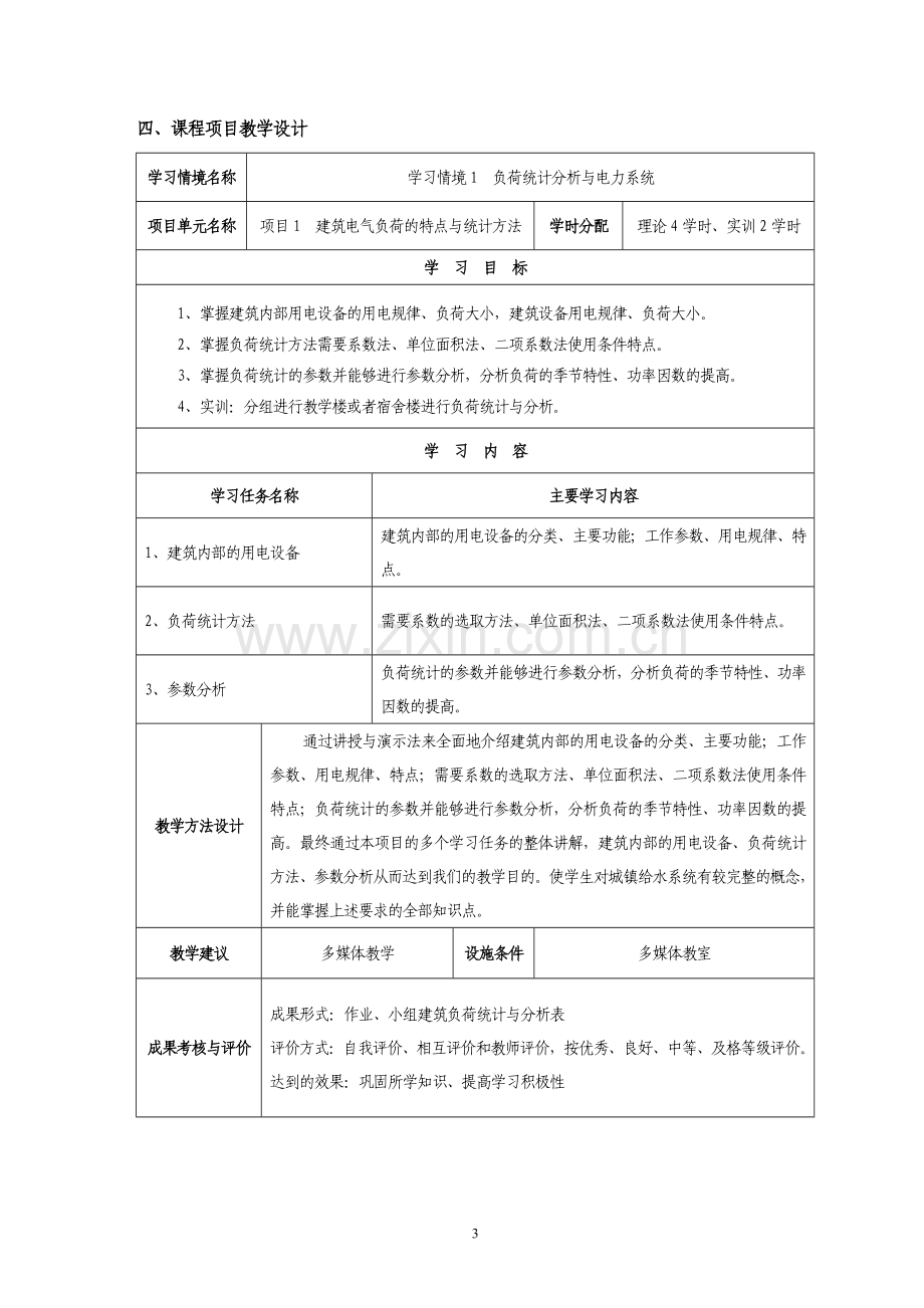 《建筑供配电与照明》课程标准.doc_第3页