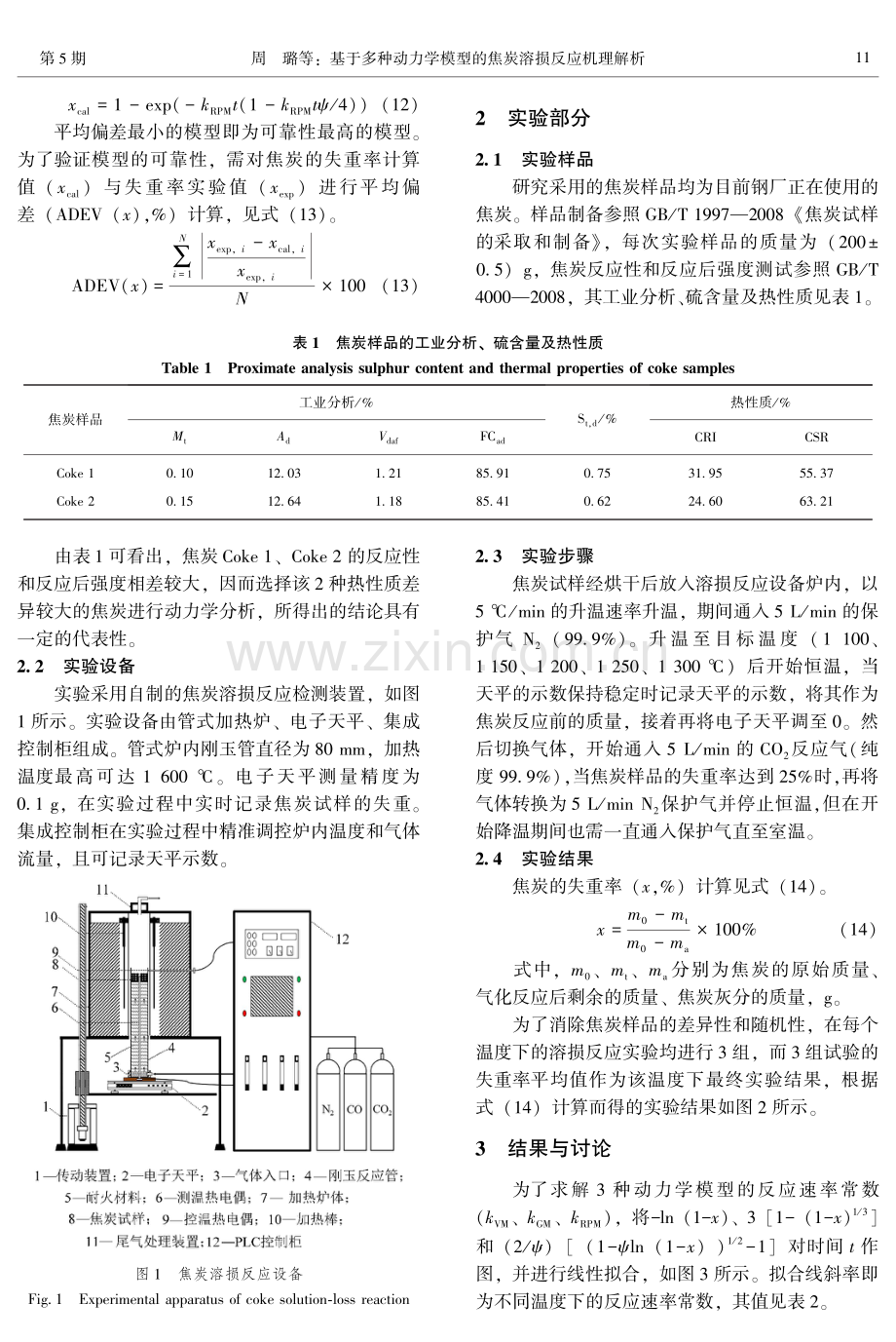 基于多种动力学模型的焦炭溶损反应机理解析.pdf_第3页