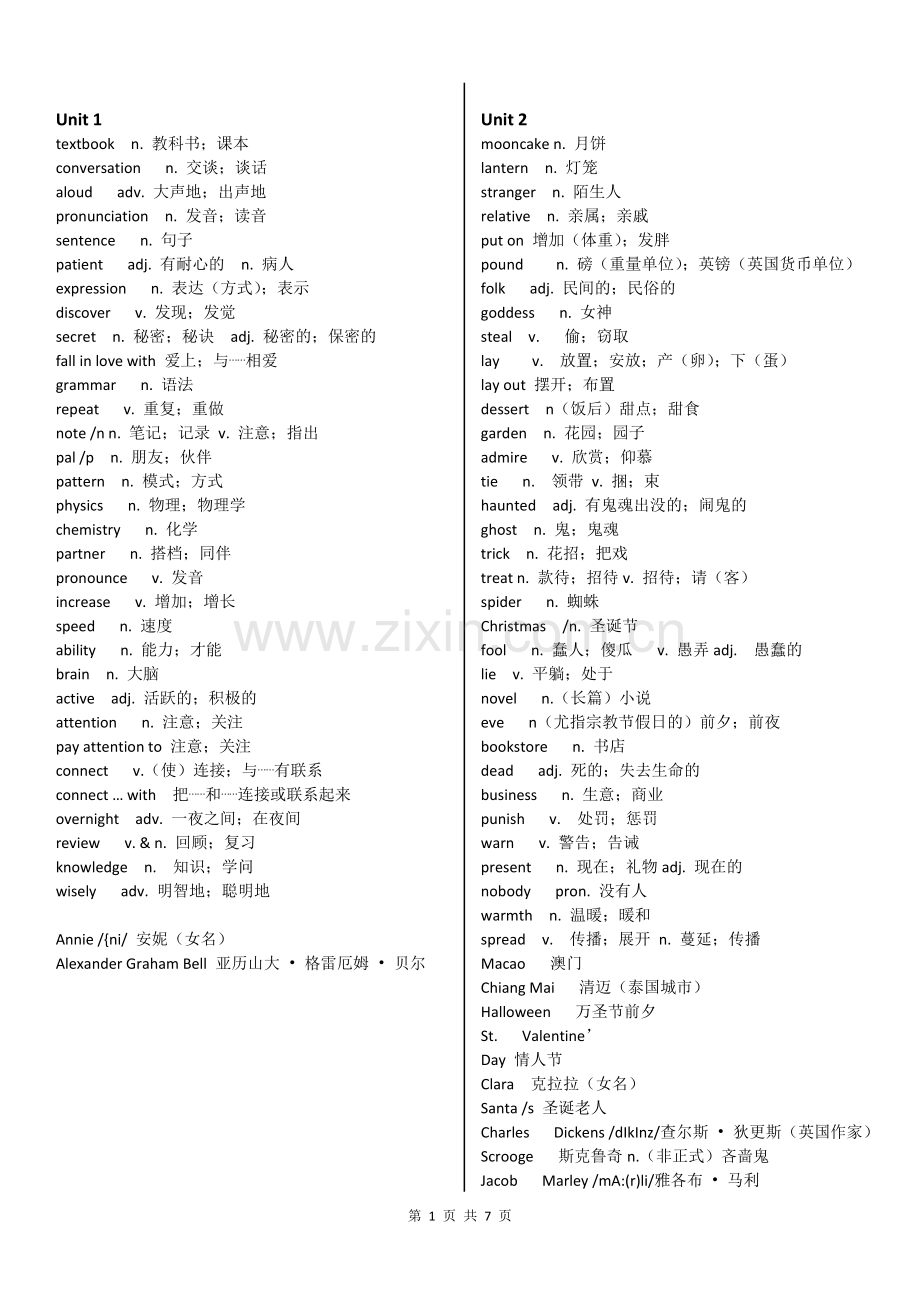 2018人教版九年级英语单词表.doc_第1页