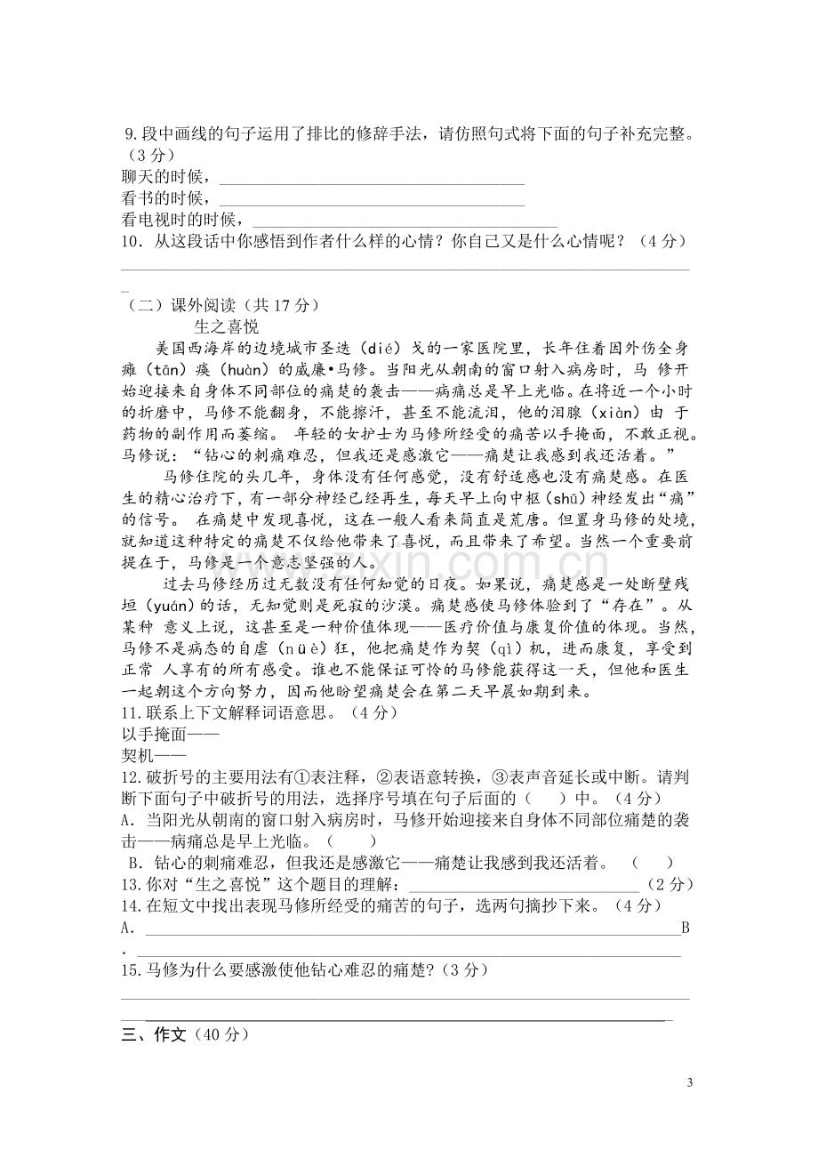 人教版小升初语文试题及答案.doc_第3页