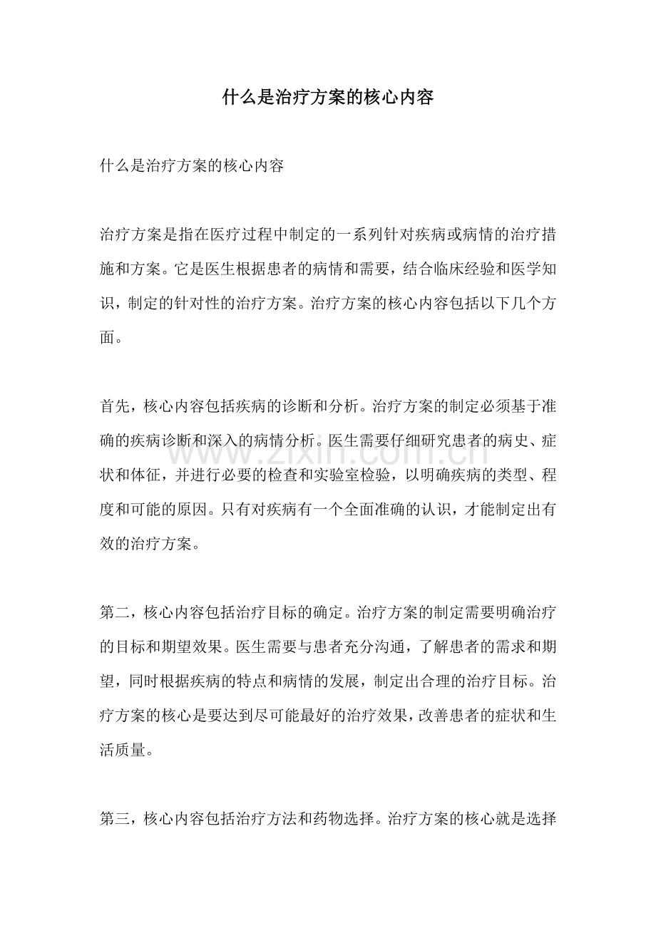 什么是治疗方案的核心内容.docx_第1页