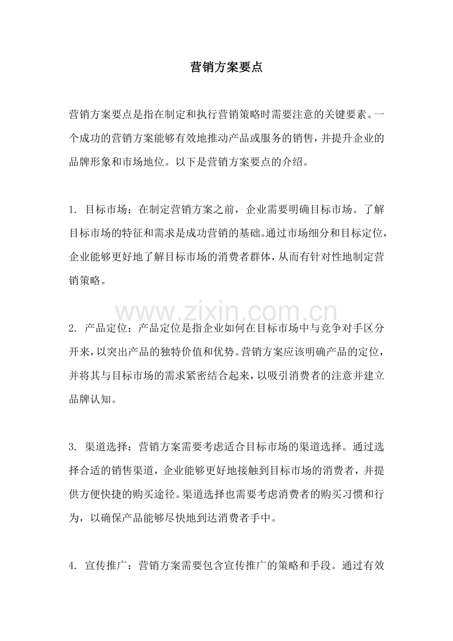 营销方案要点.docx_第1页