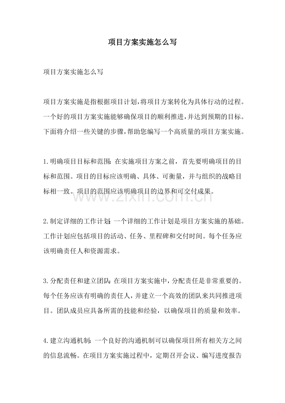 项目方案实施怎么写.docx_第1页