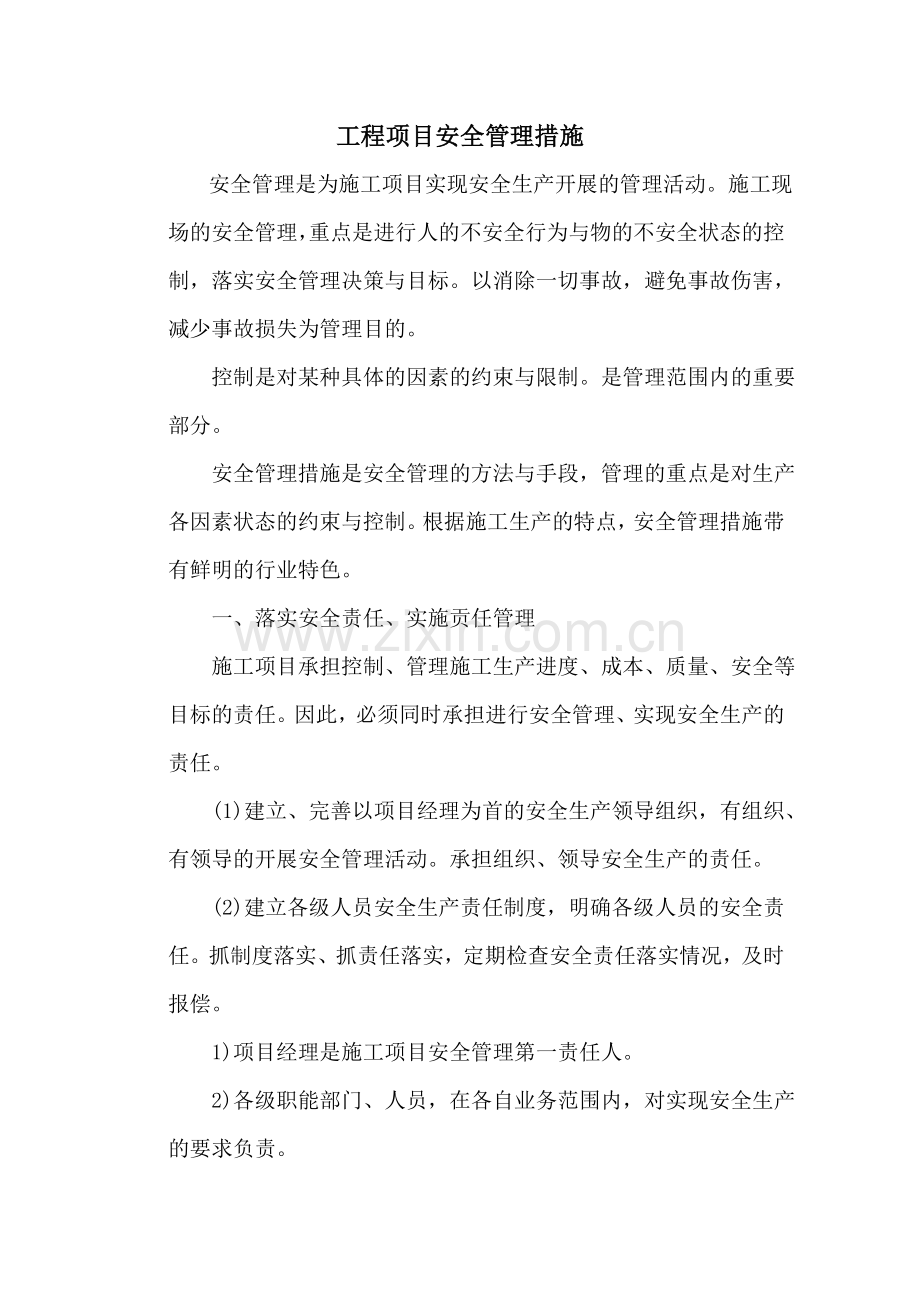 工程项目安全管理措施.doc_第1页