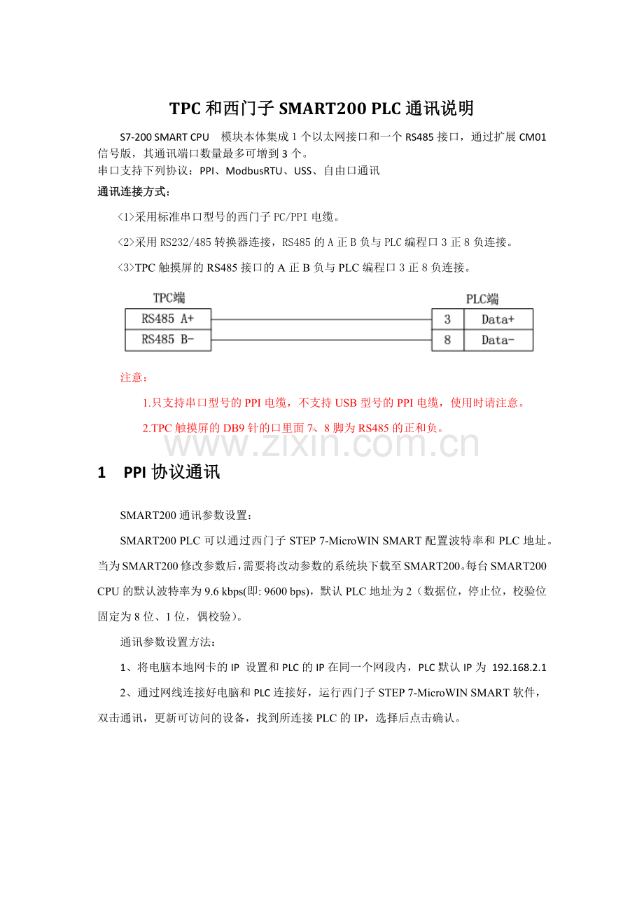 西门子smart200通讯说明文档.doc_第1页