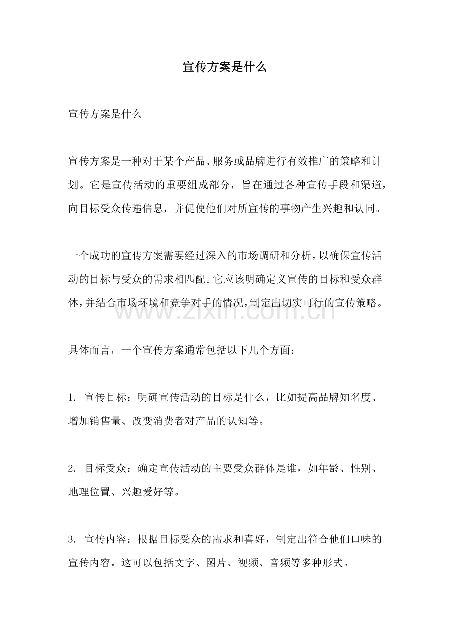 宣传方案是什么.docx_第1页