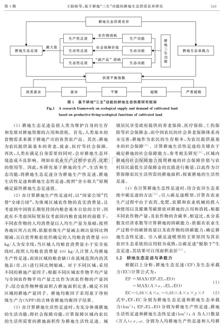 基于耕地“三生”功能的耕地生态供需差异研究——以吉林省辽河流域为例.pdf_第3页