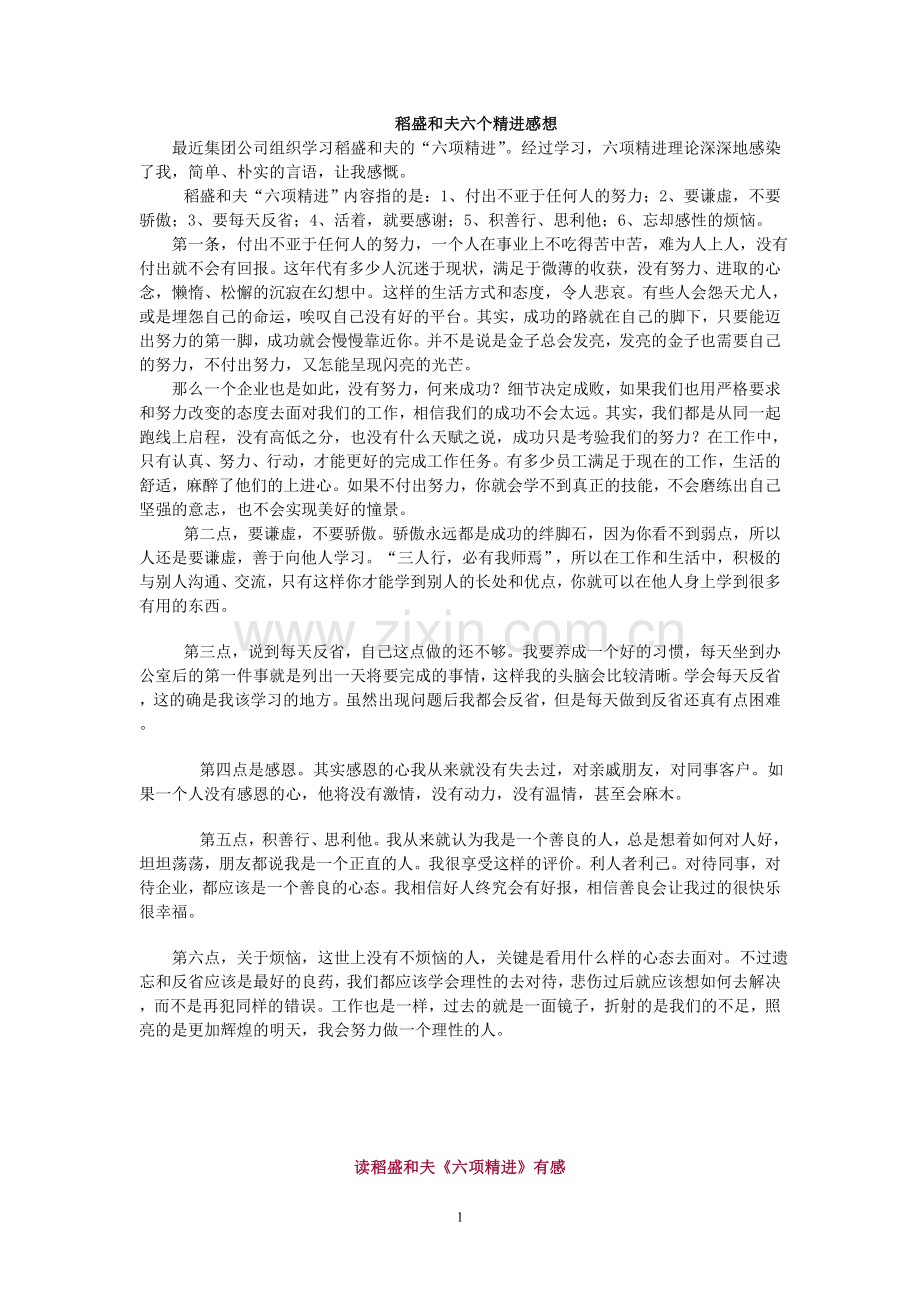 稻盛和夫六项精进之读后感.doc_第1页