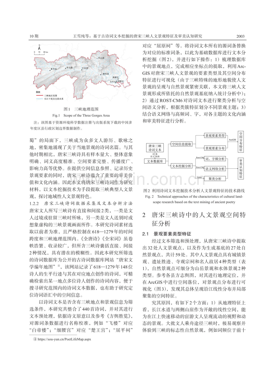 基于古诗词文本挖掘的唐宋三峡人文景观特征及审美认知研究.pdf_第3页