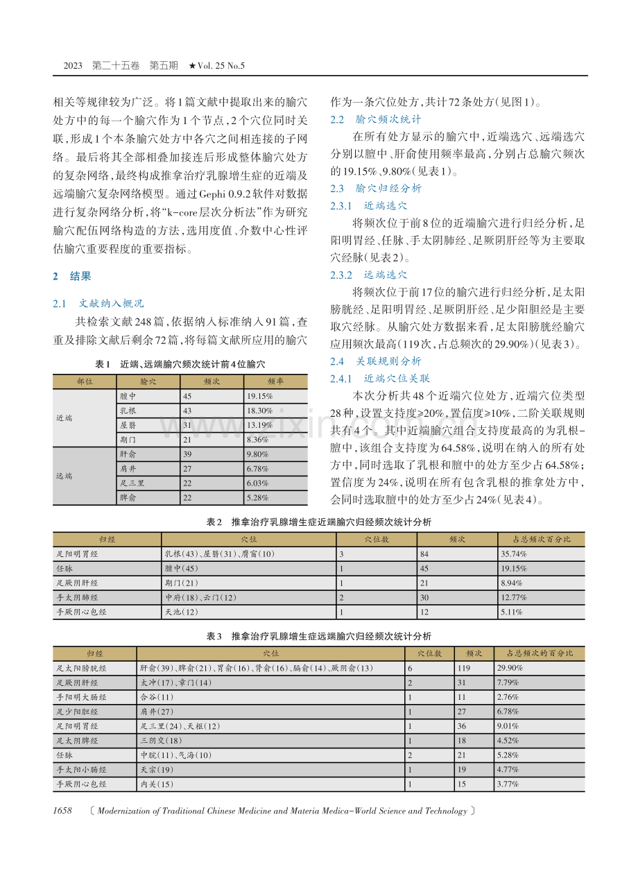 基于复杂网络分析推拿治疗乳腺增生症腧穴配伍规律.pdf_第3页