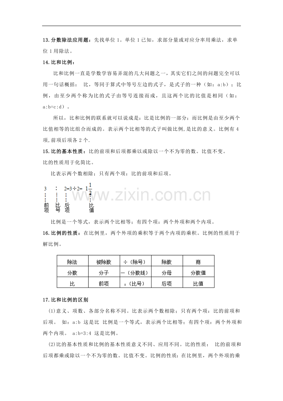 小学六年级数学知识点归纳(上).doc_第2页