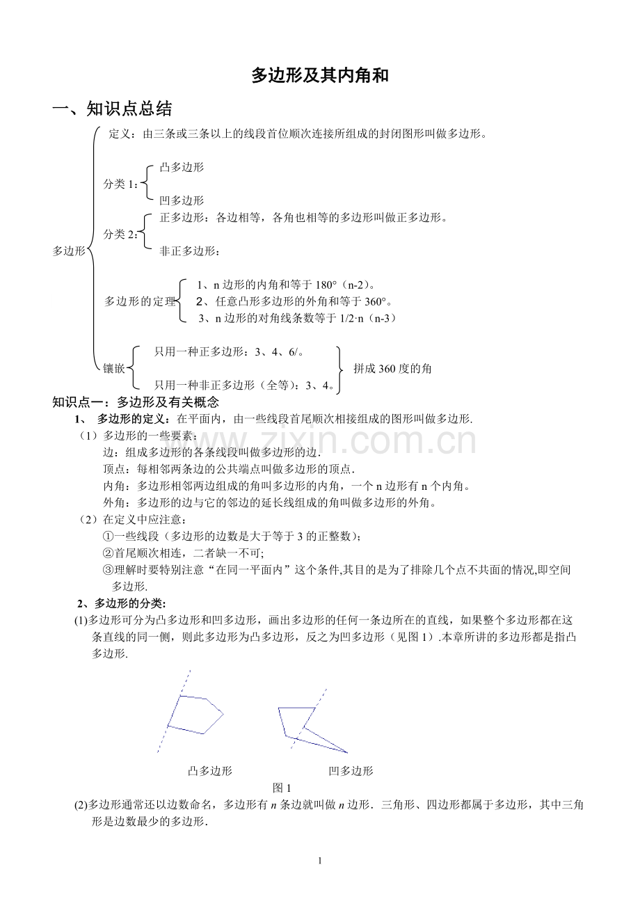 多边形及其内角和知识点.doc_第1页