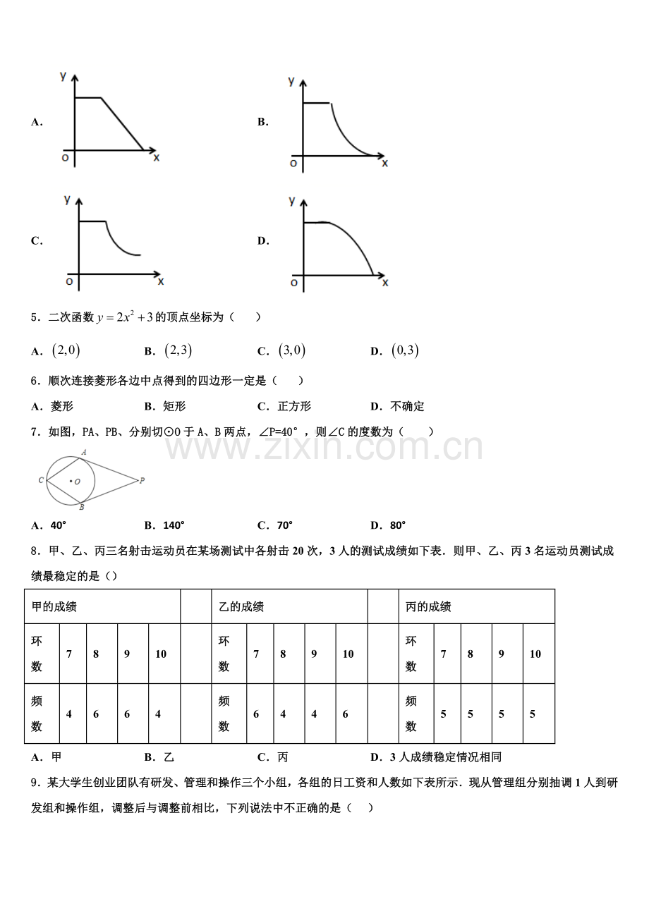 2022年贵州省贵阳市名校数学九年级第一学期期末达标检测模拟试题含解析.doc_第2页