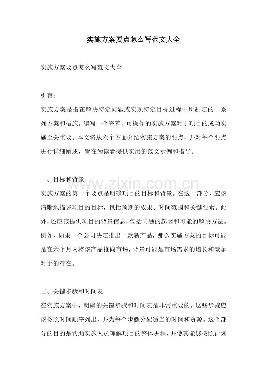 实施方案要点怎么写范文大全.docx_第1页