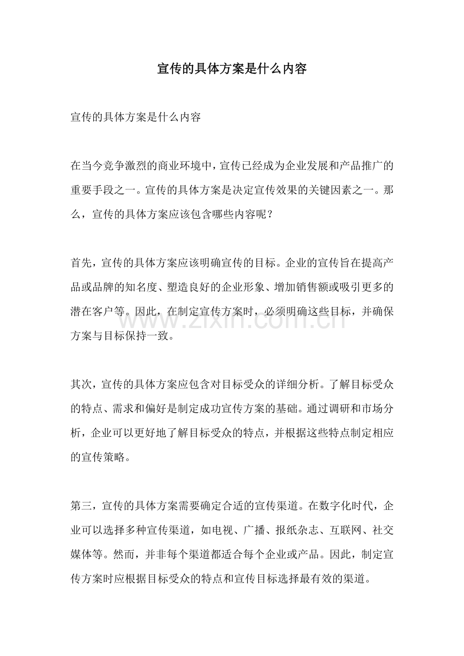 宣传的具体方案是什么内容.docx_第1页