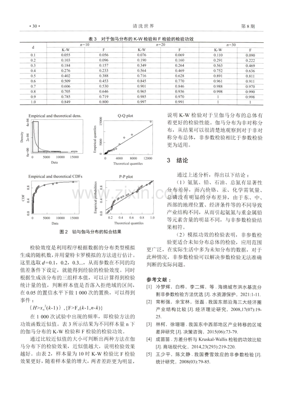 基于非参数检验的水污染物分布差异问题的研究.pdf_第3页