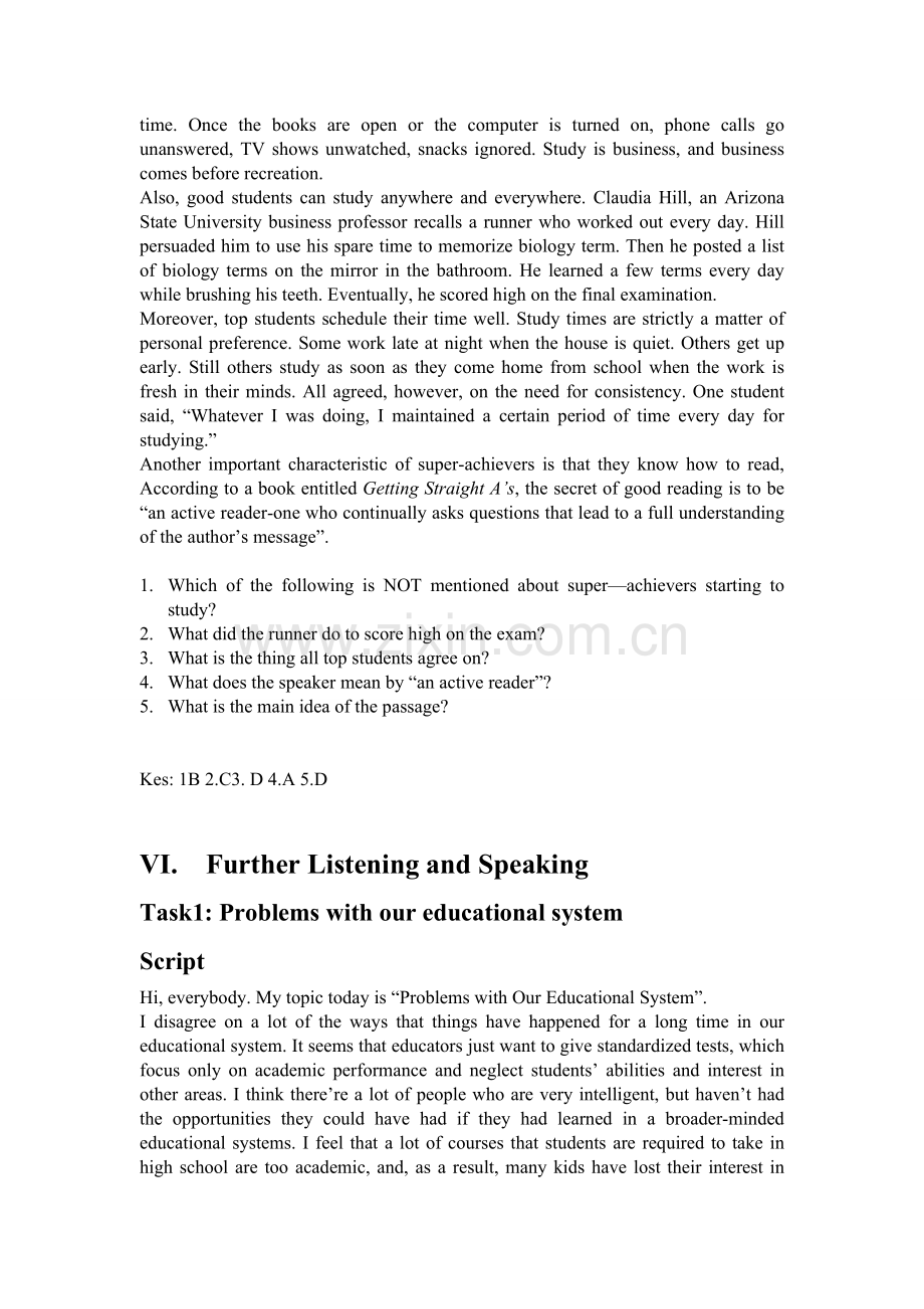 新视野大学英语视听说第二版第三册原文+答案.doc_第3页