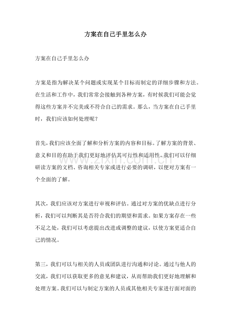 方案在自己手里怎么办.docx_第1页