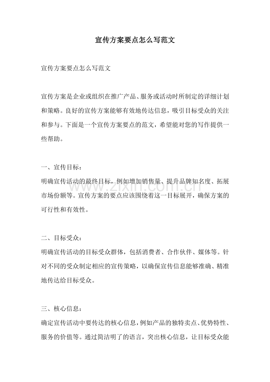 宣传方案要点怎么写范文.docx_第1页