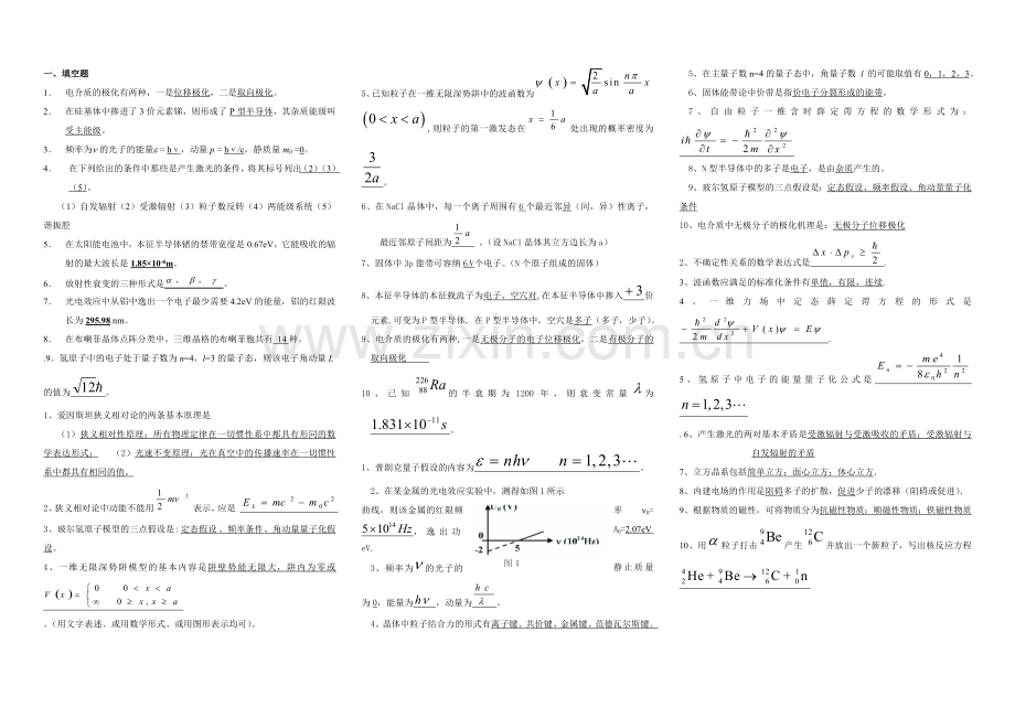 《近代物理》模拟试题及答案.doc_第1页