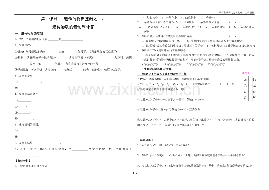 第二课时遗传的物质基础之二.doc_第1页