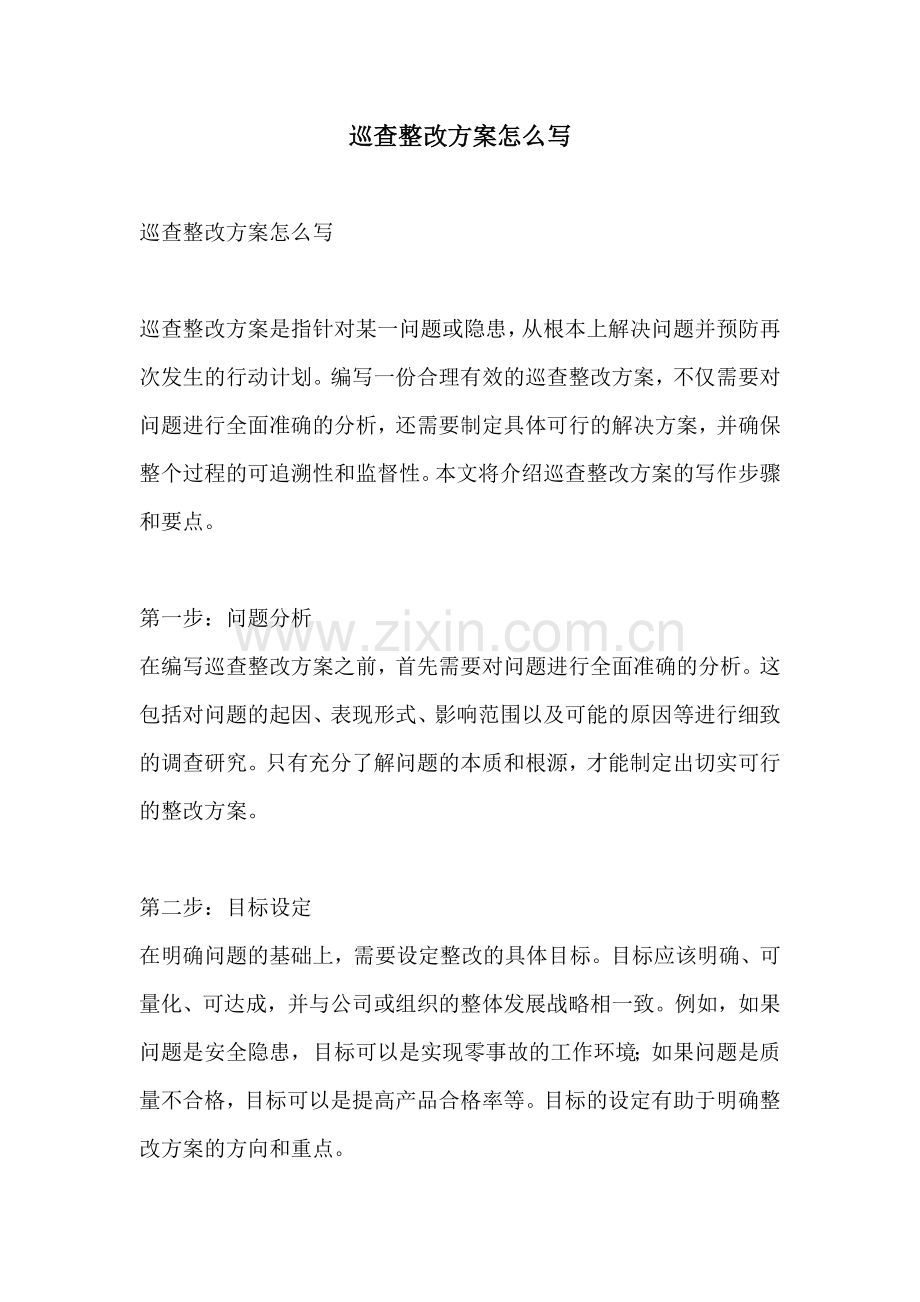 巡查整改方案怎么写.docx_第1页