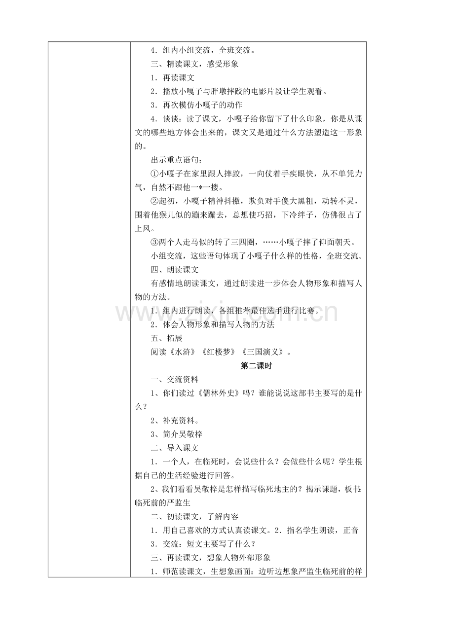 第22课《人物描写一组》教学设计教学设计.doc_第2页