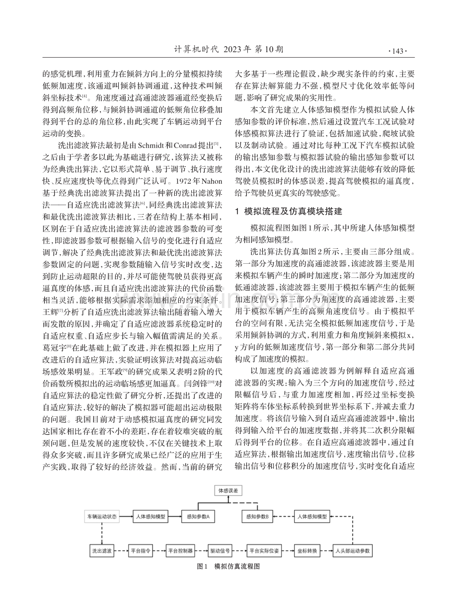 基于人体感知模型的汽车驾驶模拟器动感模拟逼真度评估方法.pdf_第2页