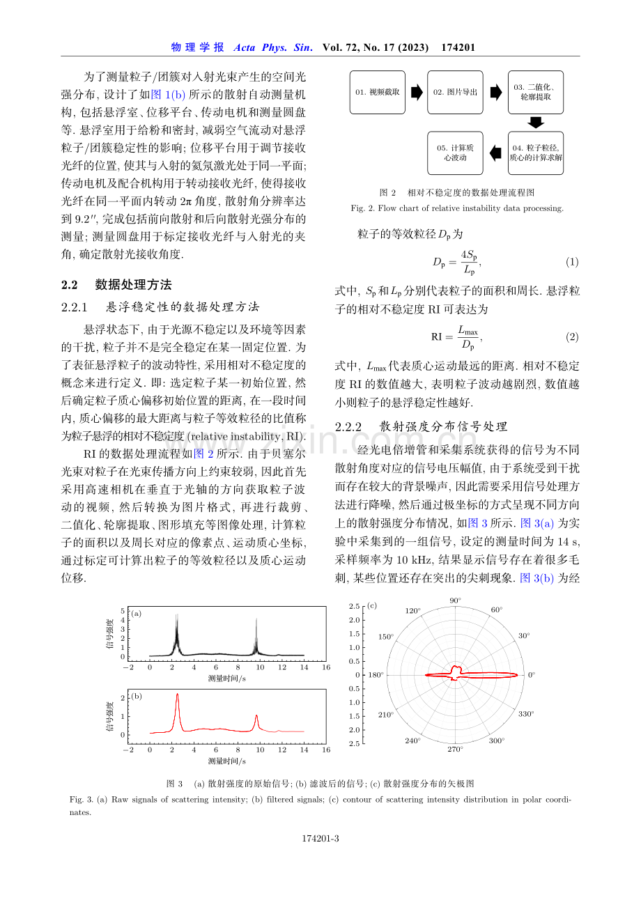 基于激光悬浮的单颗微米粒子_纳米团簇的散射强度分布测量.pdf_第3页