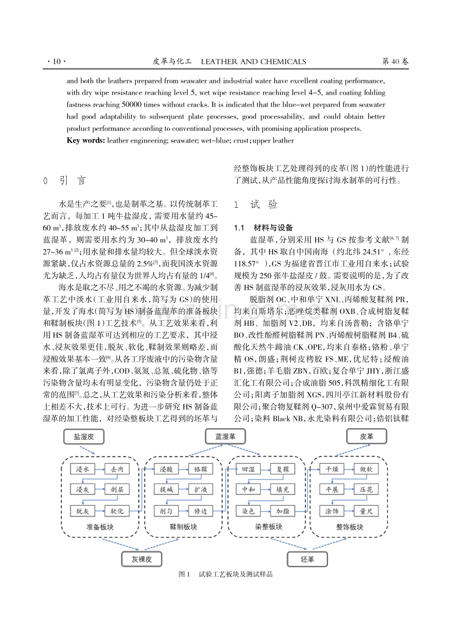 基于海水制蓝湿革的牛鞋面革性能初探.pdf_第2页