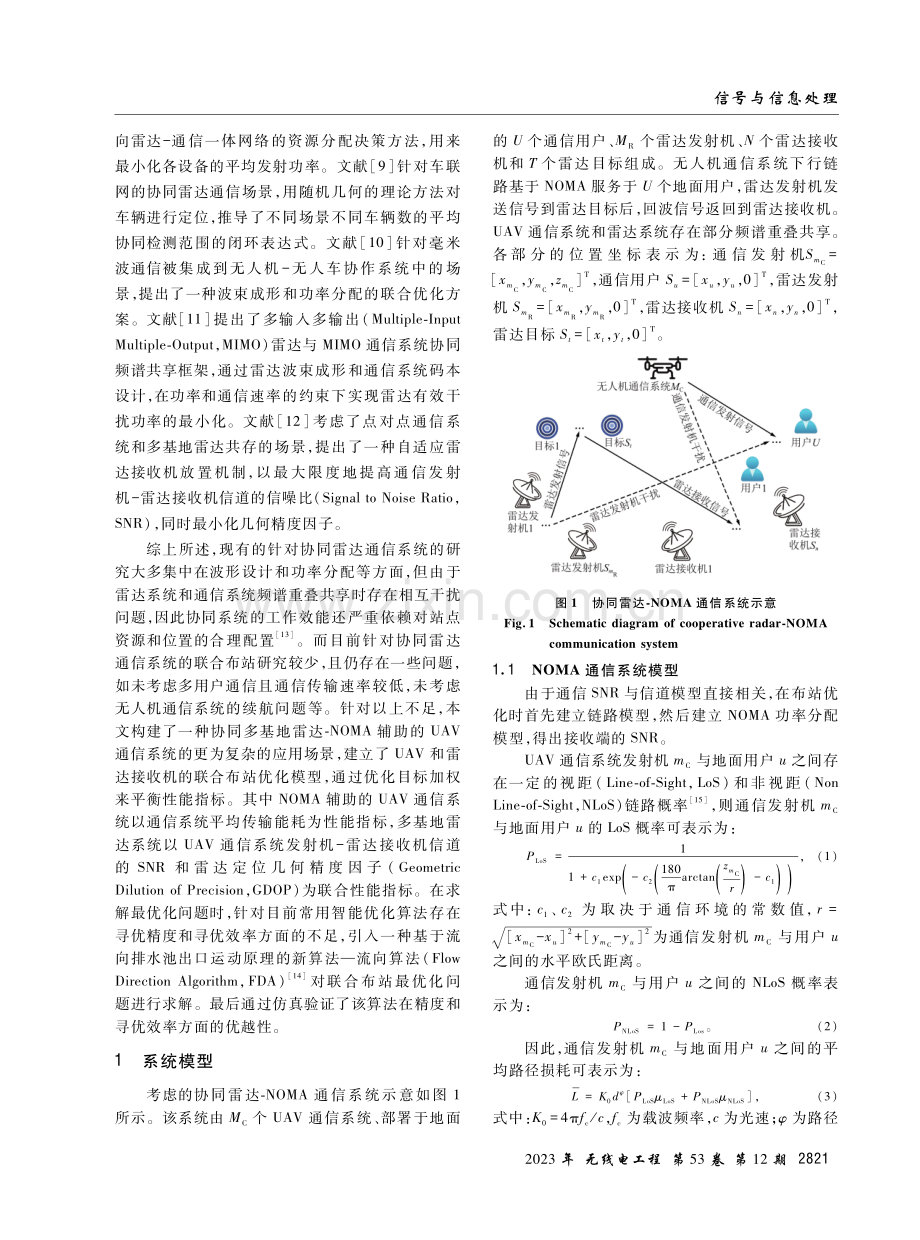 基于流向算法的协同雷达-NOMA通信系统布站优化.pdf_第2页